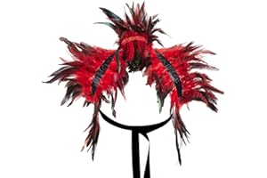 Niceyoeuk Women Natural Feather Cape Maleficent Costume Gothic Lacing Shawl Shrug Collar Feather Cape for Halloween Cosplay Christmas Party