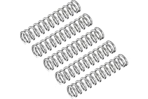 QUARKZMAN Molle a Compressione, Molle a Spirale 5pz Mini Molle 304 in Acciaio Inossidabile, Specifiche Molle 5mm Esterno Diametro, 0,8mm Filo Misura, 25mm Libero Lunghezza, Argento Tono