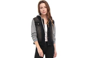 Allegra K Chaqueta Vaquera Con Capucha Y Cordones En Capas Para Mujer Sudaderas Con Bolsillos