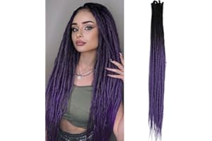 ‎DSOAR Dsoar Dünne 0.6cm Synthetische Dreadlock Extensions Handgemacht 24 Zoll 20 Stränge Häkelhaar Lange Häkelzöpfe Hip-Hop Style Weiche Dreads Haarverlängerungen