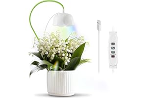 ‎DIIVOO Diivoo Pflanzenlampe LED Vollspektrum, 6000K Pflanzenlicht mit 2 Licht-Modi & Zeitschaltuhr & 10-Stufen-Dimmung, 360° Einstellbar Grow Light für Zimmerpflanzen, Blumen, Bonsais