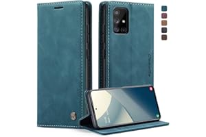 Cracedily Handyhülle für Samsung Galaxy A51 Hülle, Klapphülle Premium Lederhülle Klappbar Flip Case Tasche Magnet Kartenfach Standfunktion Klapphülle Schutzhülle für Samsung A51 Handyhülle, Blaugrün