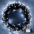 String Lights Cool White - 49ft/15m 120 LEDs Memory Function 8 Modes Extendable Waterproof IP44 Outdoor Indoor Decoration Fairy Twinkle Christmas Lights for Xmas Tree Halloween Yard Garden Wedding