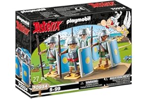 Playmobil 70934 Astérix : Les légionnaires Romains - avec Quatre Romains avec des Casques, des épées et des boucliers - Les Aventures d'Obélix - Histoire & Imaginaire - Dès 5 Ans