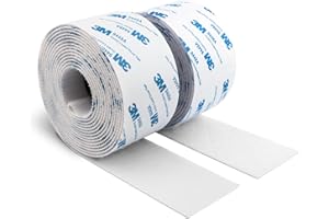 BULINA 3M Cinta Cinta Doble Cara de Gancho y Bucle de 50MM x 6M Extra Fuerte Blanco Duradera con Reverso Autoadhesivo Cierre de Tela de Nailon para Manualidades Proyectos de Bricolaje y Reparaciones