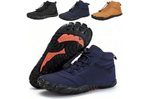 JYEVERC Winter Barefoot Shoes Waterproof, High Warm and Non Slip Boots, Lightweight Breathable Barefoot Trainers, Soft Light Fitness Shoes Wide Toe Cap, for Women Men Trail Running Shoes