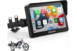 Carpuride W702 Motocyklowy ekran Carplay, bezprzewodowy CarPlay i Android Auto, wodoodporny ekran dotykowy 17.8 cm, podwójny Bluetooth, nawigacja, Siri.