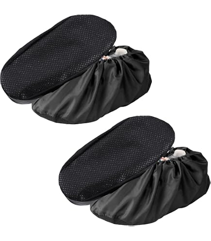 VIDSTW 4 Paires Surchaussures Imperméables Réutilisables – Antidérapantes, Lavables, Pointure 38-46 (Pluie/Neige)