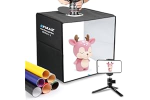 Fotostudio Fotobox 16 tum/40 cm PULUZ bärbar fotografi ljusbox vikbar skytte tältlåda fotoljuslåda, med 3 färgtemperaturer dimbar Ring LED-ljus, 12 färger bakgrunder Lichtbox