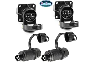 DARKGUARD Prese 3 Poli Trattore e Spina 3 Poli Trattore 12v 24v,Prese Spina 3Poli 12v per Macchine Agricole,Prese 3Poli Femmina per Rimorchio,Spina 3Poli Maschio Norma DIN 9680 ( Spina e Prese K2S42)