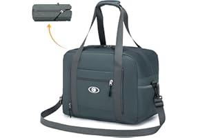 BAGZY Bolsa de Viaje 40x30x20 Plegable Para Vueling Wizzair - Maleta de Mano Impermeable de Hombro, Deportiva y Fines de Semana 25L Gris
