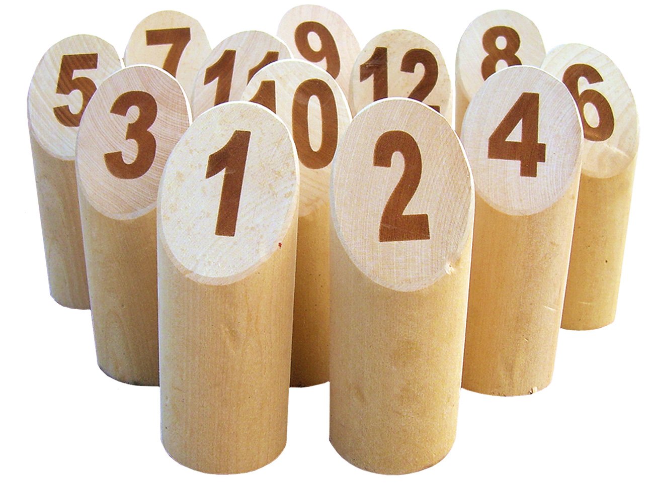 Mölkky Original - 12 Bolos Madera, 1 Palo - Juegos Exterior de ...