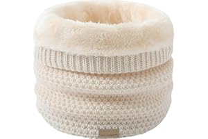 DURINM Hiver Tube Écharpe Femme Chaud Écharpe Cercle Cache-cou Enfant Tour de Cou Écharpe Pour Homme Cache-cou Cache-col Tricoté Homme Femme Écharpe Tube Doublure Polaire Hiver