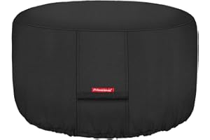 Porch Shield Feuerschalen-Abdeckung, wasserdicht, 600D, strapazierfähig, rund, für Terrasse, Feuerschale, Schwarz – 91,4 cm