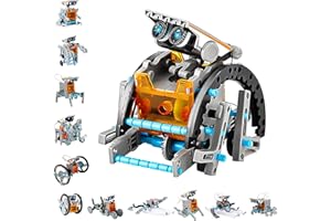 FIREOWL 13 in 1 Stem Solar Robot Kit Toys,Educational Building Toys for Kids Ages 8-12,Engineering Science Kits for Teen,DIY Robot Assembly Gift for Boys and Girls Age 8 9 10 11 12 Years Old（Grey）
