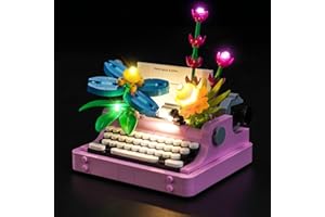 LocoLee Led Light Set Compatible with Lego Typewriter with Flowers 3-in-1 Led Decoration Lighting Kit Compatible with Lego 31169 Building Blocks Model,Only Lights Set,No Model