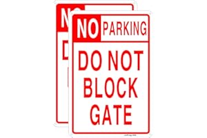 JOFFREG No Parking Do Not Bolck Gate Sign,20 x 30 cm,Reflective Aluminum,UV Printed,Weather Resistant,Waterproof,Durable Ink,Easy to Mount,Indoor Or Outdoor Use,2 Pack