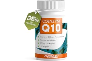‎PROFUEL Q10 Kapseln hochdosiert 120x mit 200mg Coenzym Q10 pro Kapsel - hochwertiges Coenzym Q10 (vegan) aus Fermentation - laborgeprüft mit Zertifikat - 100% vegan - Vorrat für 4 Monate