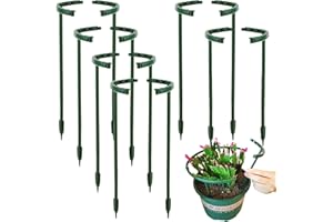 DONQL 20er Set Pflanzenstütze rund - 24x14cm, Strauchstütze aus Plastik - Verstellbarer Blumenhalter, Staudenstütze, Staudenhalter, Blumenstütze, Rankhilfe für Pflanzen Blumen Gemüse