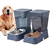 Automatic Dog Food and Water Dispenser 5L Cat Food Dispenser for Medium Large Dogs Cats and Other Animals (Set of 5L, Dark Gr