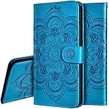 IMEIKONST Xiaomi Mi A3 Custodia Embossed Premium Phone Cover a Libro in Pelle PU Flip Portafoglio Holder Protettiva Magnetic 