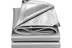 QHAIYYBF Lonas Impermeables Exterior,tarp,Lona Impermeable,Suelo Camping Exterior,160g/m² Lona de Protección Toldo Reforzado PE con Ojales, Duradera Resistente a Los Rayos UV Desgarros