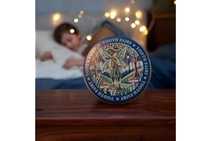 TINIT Tooth Fairy Tin Box Boy Girl Keepsake Teeth Storage child toddler baby kid gift present birthday first tooth bag pouch (Boy Fairy (Navy Blue Design))