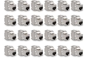 kwmobile 24x Module Keystone Catégorie 6A - 24 Modules de Brassage pour Branchement Câble RJ45 Raccord Blindé - Connexion à Panneau de Brassage