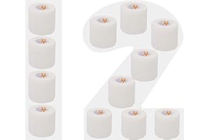 AMATHINGS Lot de 12 pansements autoadhésifs Pansement autocollant 5 cm de large et 4,5 m de long Bandage adhésif pour doigts, main, orteils Pansement adhésif adhésif pour les doigts Rouleau