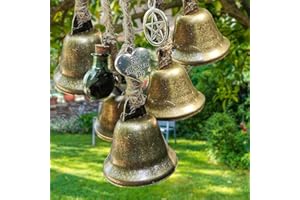 Hexenglocken Windspiel, SOARFLY Windspiele für Draußen Hängend, Windspiel Garten, Negative Energie Löschen, Segen Glocke, 6 Glocken (48mm)