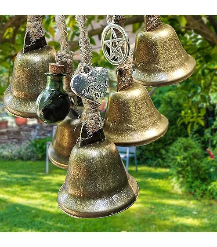 Handgefertigter Wandbehang Mit 4 Glocken – Messing-Optik, Für Weihnachten, Garten & Deko