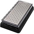 HFS(R) 155mm X 67mm Double-Sided Diamond Bench Stone #400/ #1000 Sharpening Stone with Plastic Base