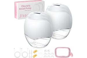 Jheppbay Double Electric Breast Pump - Discreet Wearable Breast Pump Electrical Handsfree, 12 Levels 3 Modes, Painless Low Noise, BPA Free, White