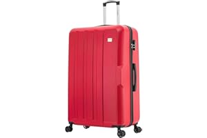 FLYMAX 29" Large Suitcases on 4 Wheels Lightweight Hard Shell Luggage Durable Check in Hold Luggage Built-in 3 Digit Combination Red 100 Litre