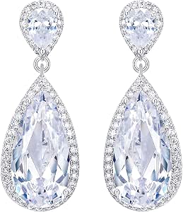 EVER FAITH Damen Ohrringe – Kristall, Blatt-Design, 7,5 Cm – Elegante Ohrstecker Für Hochzeit & Besondere Anlässe