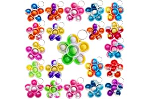 VICTGAME 30 pcs Rainbow Classroom Studenti Premio regalo e bomboniere per feste di compleanno, Mini Pop fiore Fidget Portachiavi Bolla presente per bambini Ragazzi Ragazze