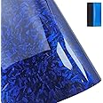 NewL Forged Carbon Fiber Gloss Blue Vinyl Wrap Sticker Free Bubble Air Release DIY Decal Car Auto Vehicle Morotcycle Self Adhesive (30cm x 100cm)