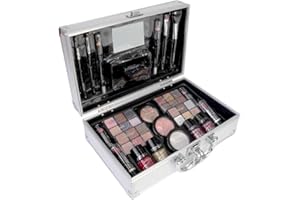 bonvoyage, Set Trucchi Donna 43 Pezzi, Include Rossetti, Ombretti, Fard, Smalto per Unghie, Pennelli Make Up e Specchio, Valigetta Portatile e Leggera, Bon Voyage