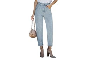 Vetinee Mom Jeans High Waisted Balloon Loose Tapered Jeans for Women