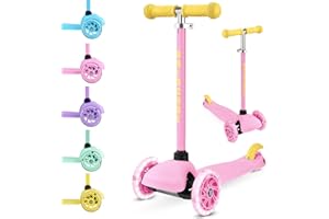 BOLDCUBE Trottinette Enfant 2 Ans et Plus - Guidon Detachable - Roues Lumineuses LED - Trotinette Enfant 3 Roues 2 3 4 5 6 Ans - Trottinette Garcons Filles Modele Teeny