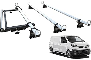 TITAN VAN ROOF RACKS & ACCESSORIES TITAN WorkReady Van Roof Rack 3 Bars - Compatible Fittings to fit a VAUXHALL VIVARO MK3 (2019 onward) - With Rear Roller kit