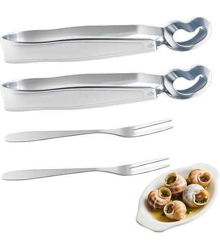 LERANXIN Set De Couverts à Escargots - Plat Escargot 12 Trous Avec Gabel Et Pince - Acier Inoxydable Ofenfest Pour Restaurants Et Maison