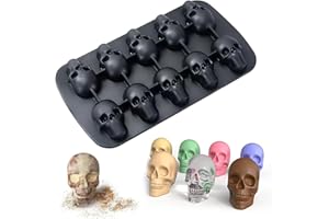 ZTMAKYLH 1 Stück Totenkopf Silikon Eiswürfelform, Totenkopf Schokoladenform Silikon, 3D Skull Eiswürfelformen, 3D Halloween Silikonform Pralinen, für Eiswürfelformen für Whisky, Cocktails, Getränke