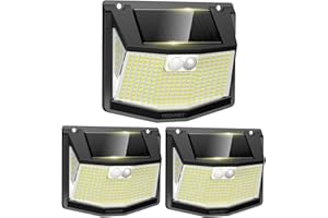 ‎TECKNET TECKNET Solarlampen für Außen mit Bewegungsmelder [3 Stück] 248 LED Solarleuchten Lampe 3 Modi 300° IP66 Wasserdichte Solar Lampe Outdoor Wandleuchte für Garten Wand Post Pathway Garage