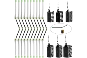 SUYNAUETEV 20 Stück Anti Tangle Boom Futterkorb Angeln 30g 6 Stück Futterkorb Angeln Angelzubehör Futterkorb Futterkorb Montage Orbicular Futterkorb 40g mit Drehring 10/15/20/30/40/50g für das Angeln im Freien