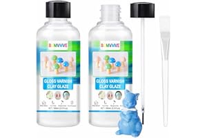 BOMVMVE Vernistica Lucida per Pittura Acrilica, 200ml Smalto per Argilla Essiccata All'Aria, Vernice Trasparente Lucida per Prevenire Crepe e Ingiallimento, Esalta la Vivacità del Colore