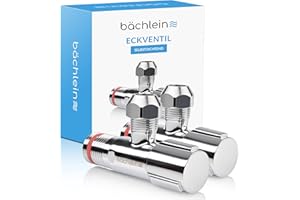 Bächlein Universal Eckventil selbstdichtend [2er Set], 1/2 Zoll Eckregulierventil für Kalt- und Warmwasserleitungen mit klassischem Schraubverschluss