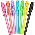 OFFCUP Invisible Ink Pen, 7pcs Spy Pen with UV Light, Magic Marker Pens with UV Light for Kids, Spy Pens Invisible Ink for Writing Secret Message Party Bag Fillers for Kids