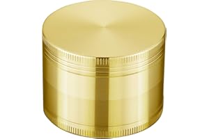 LIHAO Grinder Crusher 4-Teiliges Set Mühle Zinklegierung mit Pollen Scraper für Spice Kräuter Gewürze Herb (Mini 5 x 3,5 cm, Gold)