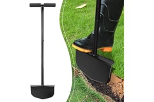 DenForste 43inch Edger Lawn Tool - Manual Lawn Edger - Border Edger, Half Moon Lawn Edger with T-Grip for Lawn, Garden or Sidewalk